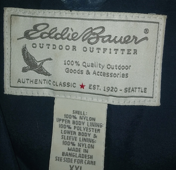 Eddie Bauer XXL Mens Water Resistant Snap Zip Front Hooded Nylon Jacket - Picture 8 of 12